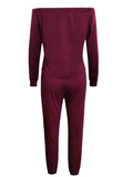 Off-Shoulder Top and Pants Set - Trendsi - Flyclothing LLC