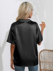 Button Up Collared Neck Shirt - Trendsi