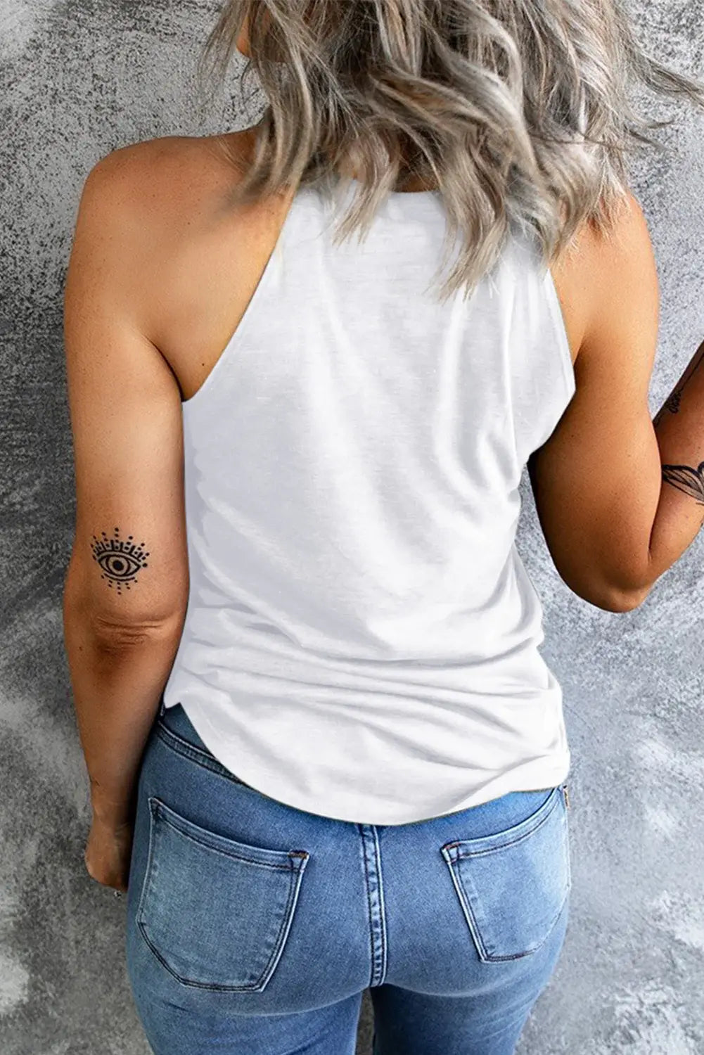 Floral Graphic Grecian Neck Tank - Trendsi - Flyclothing LLC