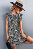 Leopard Round Neck Mini Dress - Trendsi - Flyclothing LLC