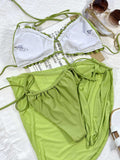 Frill Trill Halter Neck Three-Piece Swim Set - Trendsi - Flyclothing LLC