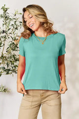 Basic Bae Full Size Round Neck Short Sleeve T-Shirt - Trendsi - Flyclothing LLC