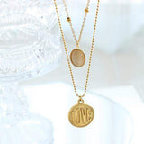Titanium Steel Double-Layered Necklace - Trendsi - Flyclothing LLC