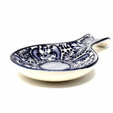 Handmade Pottery Spoon Rest, Blue Flower - Encantada - Encantada