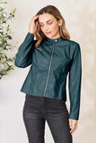 Mock Neck Zip Up Jacket - Trendsi - Flyclothing LLC