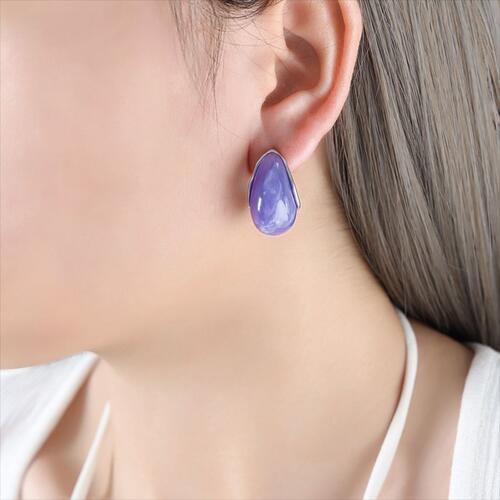 Resin Teardrop Earrings - Trendsi