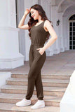 Drawstring Round Neck Sleeveless Jumpsuit - Trendsi - Flyclothing LLC