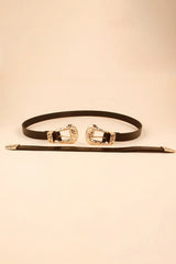 Double Buckle PU Leather Belt - Trendsi - Flyclothing LLC