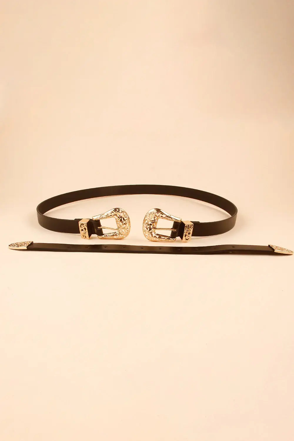 Double Buckle PU Leather Belt - Trendsi - Flyclothing LLC