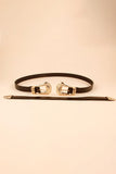 Double Buckle PU Leather Belt - Trendsi
