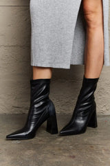 Weeboo Stacy Block Heel Sock Boots - Trendsi - Flyclothing LLC