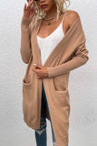 Open Front Long Sleeve Cardigan with Pockets - Trendsi