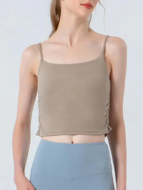 Ruched Sports Cami - Trendsi - Flyclothing LLC
