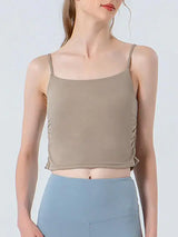 Ruched Sports Cami - Trendsi - Flyclothing LLC