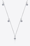 Moissanite Rhodium-Plated Necklace - Trendsi