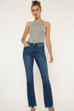 Kancan Cat's Whiskers Raw Hem Flare Jeans - Trendsi