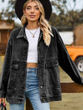 Dropped Shoulder Denim Jacket with Pockets - Trendsi - Flyclothing LLC