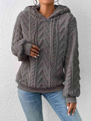 Drawstring Long Sleeve Hoodie - Trendsi
