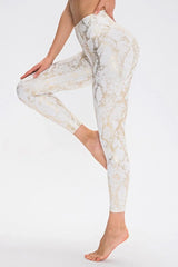 Animal Print Slim Fit Wide Waistband Long Sports Pants - Trendsi - Flyclothing LLC