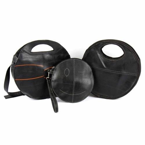 Recycled Rubber Round Shoulder Bag - Flyclothing LLC