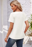 Decorative Button Scoop Neck T-Shirt - Trendsi - Flyclothing LLC
