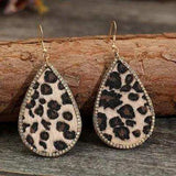 Zircon PU Leopard Teardrop Earrings - Trendsi - Flyclothing LLC