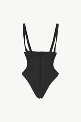 Full Size Adjustable Strap Zip-Up Shaping Bodysuit - Trendsi
