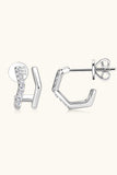Moissanite 925 Sterling Silver Double-Layered Earrings - Trendsi - Flyclothing LLC