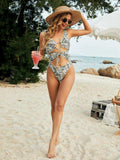 Animal Print Cutout Sleeveless One-Piece Swimsuit - Trendsi - Flyclothing LLC