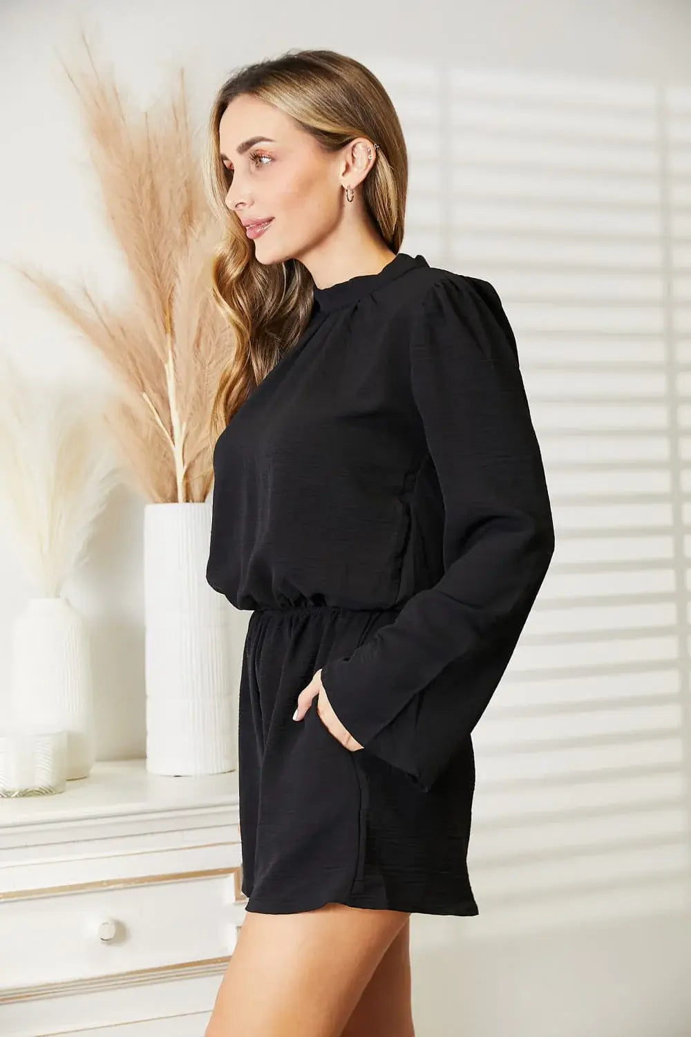 Culture Code Full Size Open Back Romper with Pockets - Trendsi - Flyclothing LLC