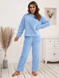 Teddy Long Sleeve Top and Pants Lounge Set - Trendsi - Flyclothing LLC