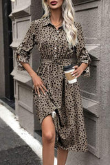 Polka Dot Tied Button Up Dress - Trendsi - Flyclothing LLC