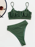 Adjustable Strap Ruched Two-Piece Swim Set - Trendsi