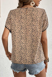 Printed Pom Pom Detail Petal Sleeve Round Neck Blouse - Trendsi