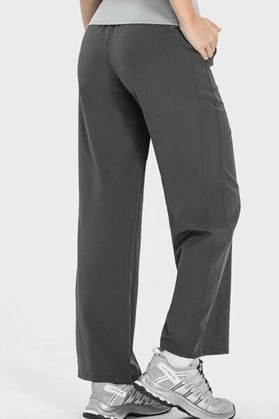 Drawstring Pocketed Active Pants - Trendsi - Flyclothing LLC