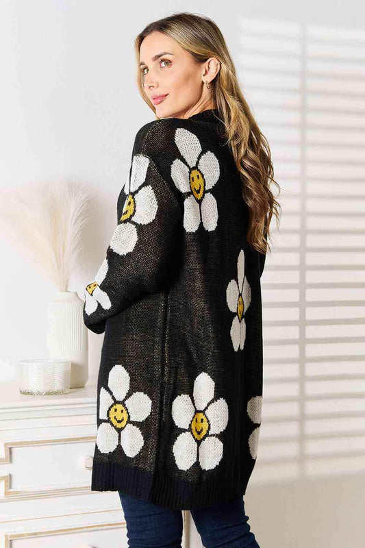 Double Take Floral Button Down Longline Cardigan - Trendsi - Flyclothing LLC