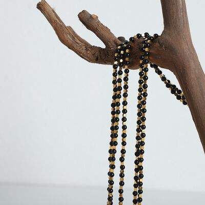 Agate Beaded Titanium Steel Necklace - Trendsi - Flyclothing LLC