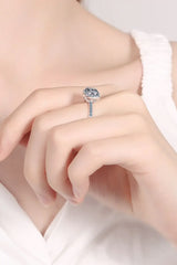2 Carat Moissanite Square Halo Ring - Trendsi - Flyclothing LLC