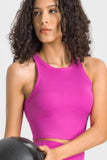 Racerback Cropped Sports Tank - Trendsi