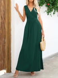 Surplice Neck Sleeveless Maxi Dress - Trendsi - Flyclothing LLC