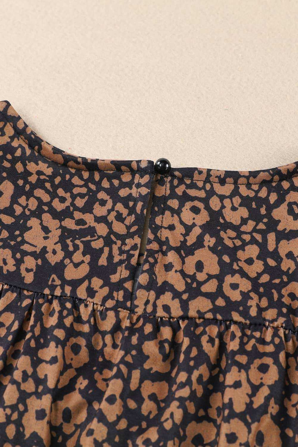 Plus Size Printed Smocked Butterfly Sleeve Blouse - Trendsi - Flyclothing LLC
