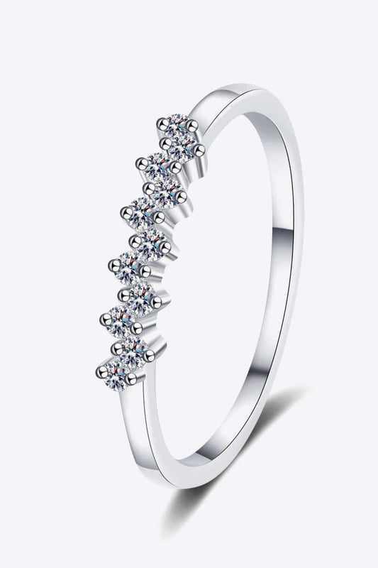 Eye-Catching 925 Sterling Silver Moissanite Ring - Trendsi - Flyclothing LLC