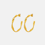 Titanium Steel C-Hoop Earrings - Trendsi - Flyclothing LLC