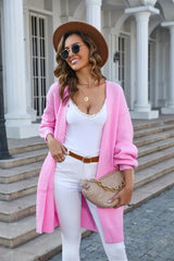 Open Front Dropped Shoulder Cardigan with Pocket - Trendsi - Flyclothing LLC