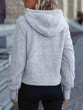 Drawstring Teddy Hoodie - Trendsi - Flyclothing LLC