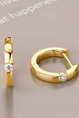 Moissanite 925 Sterling Silver Huggie Earrings - Trendsi
