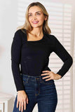 Basic Bae Asymmetrical Neck Long Sleeve Top - Trendsi - Flyclothing LLC