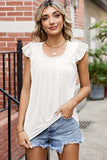 Ruffled Ruched Round Neck Tank - Trendsi - Flyclothing LLC