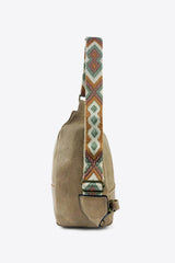 Adjustable Strap PU Leather Sling Bag - Trendsi