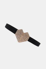 Rhinestone Heart Buckle Elastic Belt - Trendsi - Flyclothing LLC